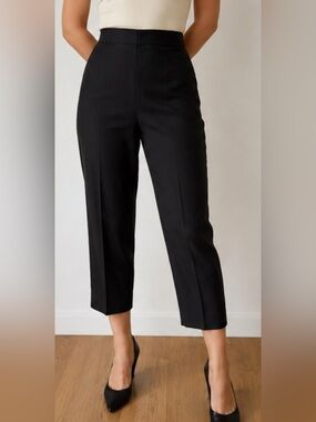 Vintage Laurent Vidal Paris Black Stretch Cropped Pants Women’s M/10 High Waist